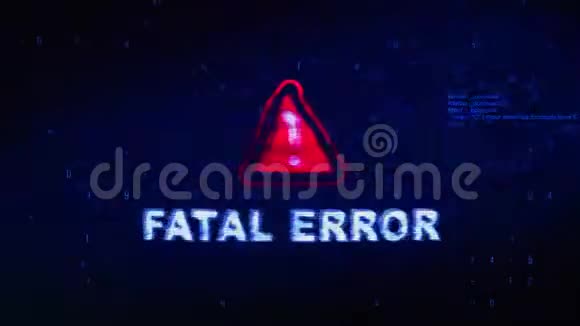 致命错误文本数字噪声抽动故障失真效果错误动画视频的预览图