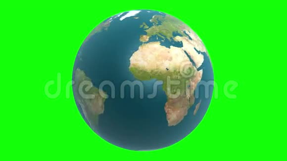 拟人化地球上的绿色屏幕无缝环路卡通风格的3D动画视频的预览图