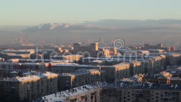 城市上空的日出实时城市景观视频的预览图