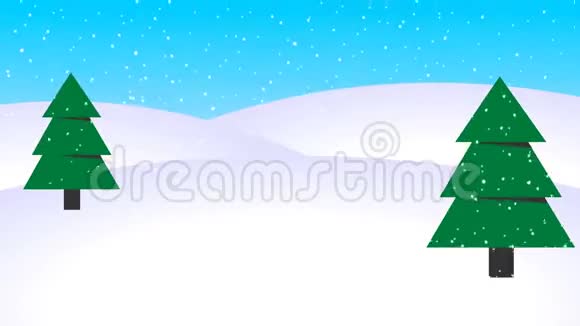 冬季动画背景降雪循环视频的预览图
