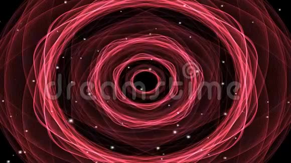 发光粒子奇异的抽象视频背景中有一个炽热的分形形状变色红视频的预览图