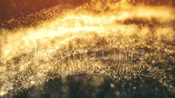抽象运动背景闪波金粒子环视频的预览图