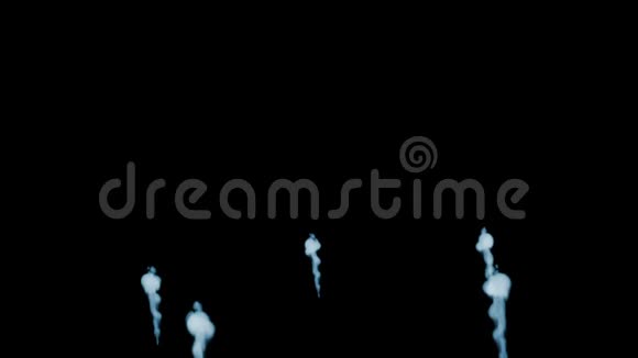 三维动画美丽的烟雾在黑色背景上的视觉效果与烟雾V15视频的预览图