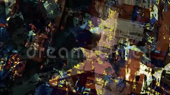 抽象彩色几何城市灯光环境数字无缝视频视频的预览图