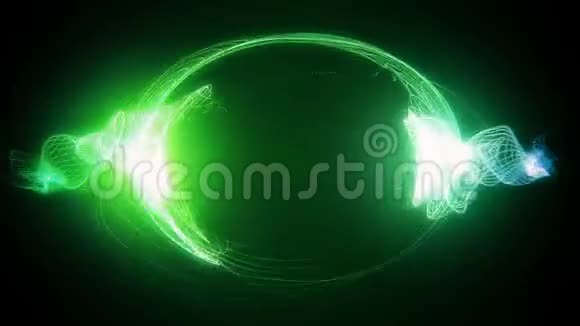 抽象绿色未来主义科幻等离子体圆形能量光笔视频的预览图