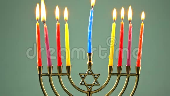 犹太节日光明节仍然由光明节的元素组成视频的预览图