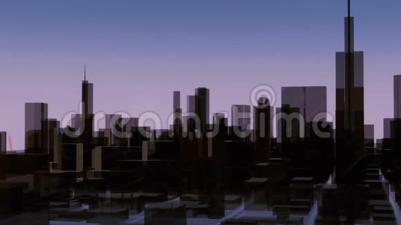 芝加哥摩天大楼的日出视频的预览图