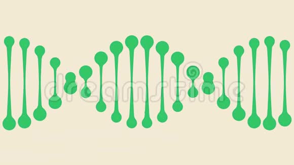 动画绿色DNA图标概念循环最小动画视频的预览图