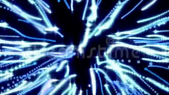 蓝色运行粒子无缝视频背景视频的预览图
