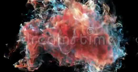运动背景VJ循环红蓝粒子4k马特视频的预览图