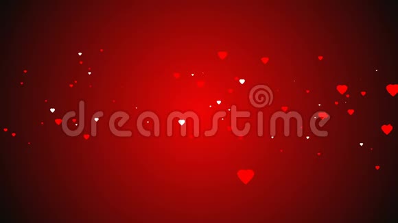 红色背景上的红和白心平的风格情人节背景心情人节标志视频的预览图