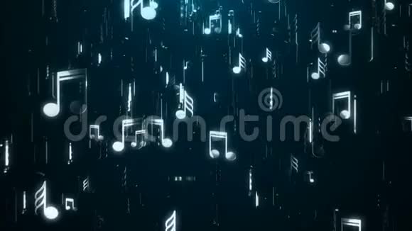 白色音乐音符抽象背景数字插图视频的预览图