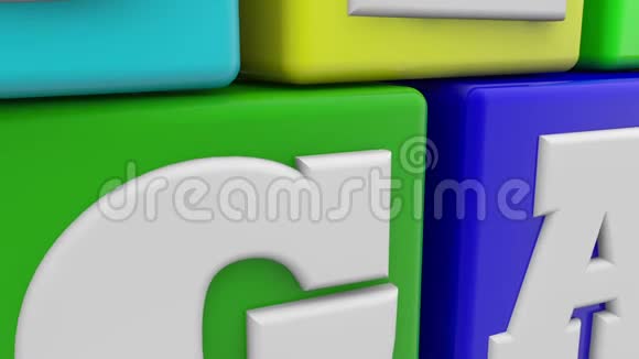 关于彩色玩具立方体的最好的问候概念视频的预览图