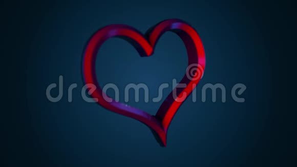 孤立背景下的飞行心脏动画动画3D心形标志表示当天的爱或礼物视频的预览图