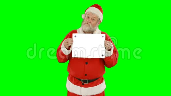 圣诞老人手持空白标语的画像视频的预览图
