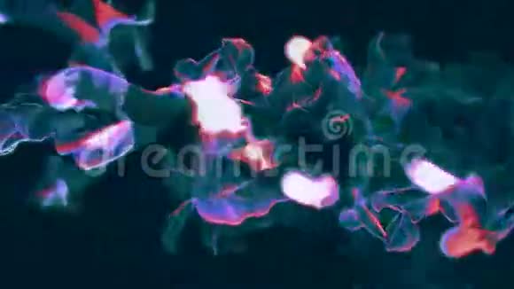 美丽的彩色粒子流三维动画循环视频的预览图