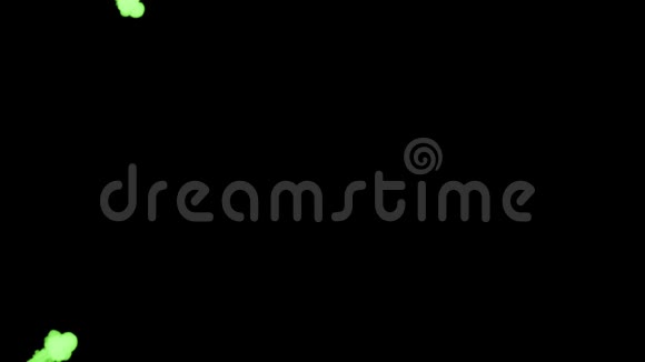 荧光绿色墨水在黑色背景下溶解在水中用Luma哑光3D渲染V8环视频的预览图