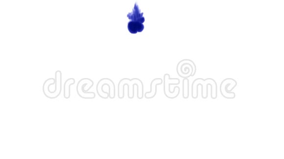 蓝墨水在白色背景上溶解在水中用Luma哑光3D渲染V27视频的预览图