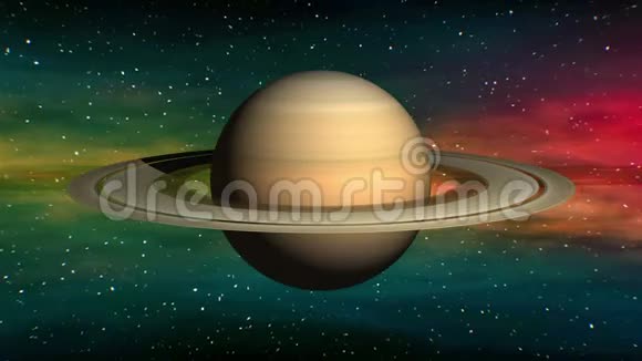 土星在太空星云背景上视频的预览图