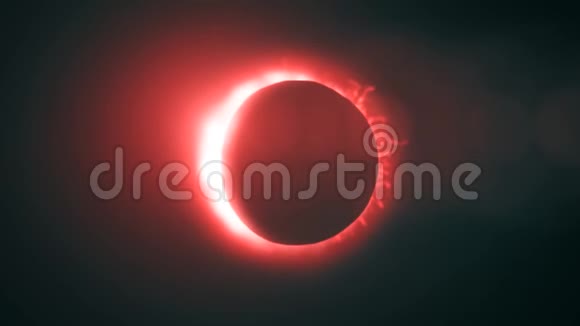 日食的抽象黑色背景上的火环视频的预览图