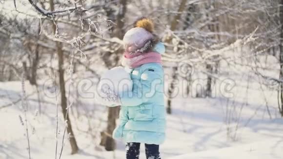 女孩在玩雪视频的预览图