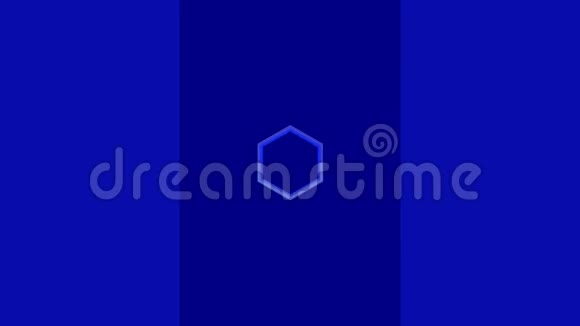 三维视频与六角形在不同的颜色缩放和打开深蓝色背景原型抽象形状视频的预览图