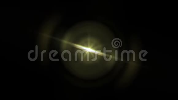 中央黄星闪耀旋转光学镜头耀斑闪亮的boke无缝环路动画艺术背景新品质视频的预览图
