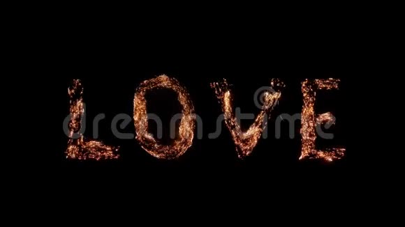 文字爱燃烧的黑色背景钢羊毛燃烧美丽燃烧激发字体视频的预览图