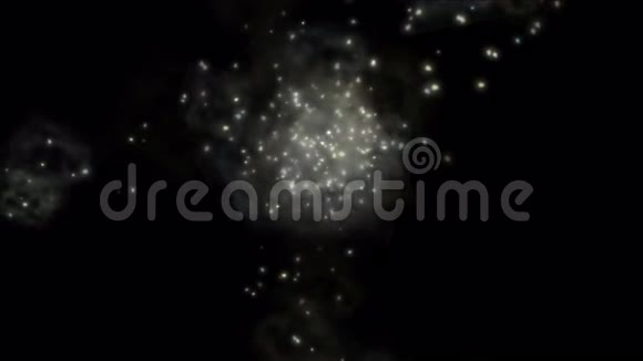 4k飞行白色发光粒子和点光在空间VJ背景视频的预览图