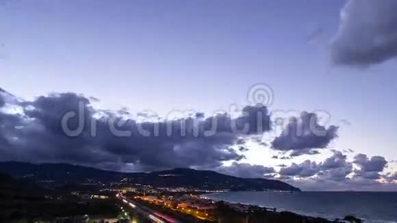 西西里海岸的日落帕蒂意大利钛视频的预览图