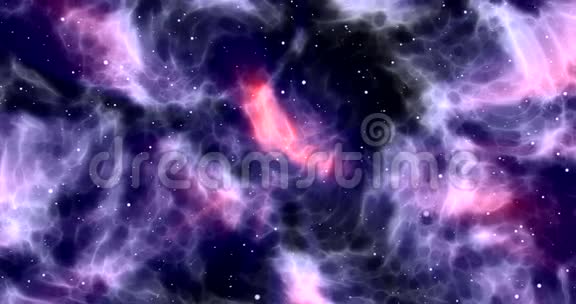 抽象的夜空闪耀着星星和星云色彩斑斓的蓝紫色星系宇宙视频的预览图