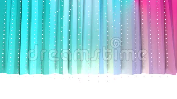 抽象简单的蓝色粉红色低聚三维窗帘和飞行白色晶体作为凉爽的背景软几何低聚视频的预览图