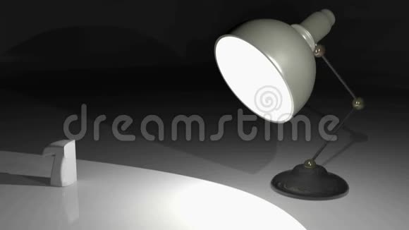 在台灯灯光下测试白色3D写字3D渲染视频视频的预览图
