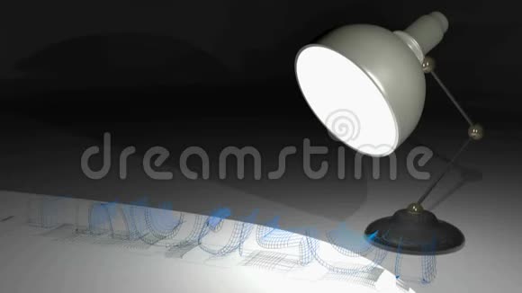 台灯灯光下的投影三维渲染视频视频的预览图