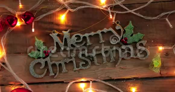 圣诞快乐的文字和闪亮的灯光视频的预览图