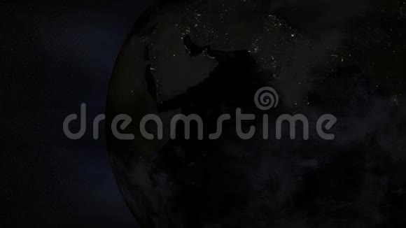 地球自转和太阳从外太空升起的动画视频的预览图