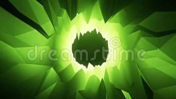 绿色三维低聚晶洞隧道循环运动背景视频的预览图