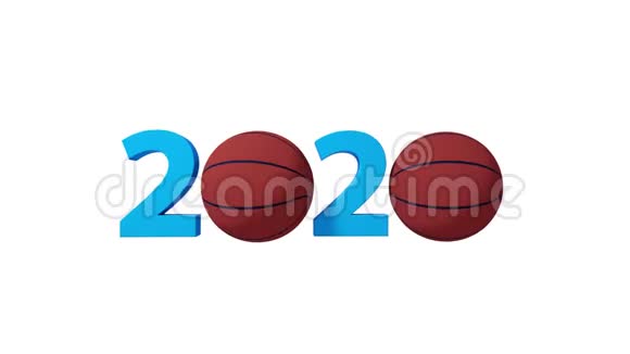 篮球2020设计背景上的白色背景包括阿尔法频道视频的预览图