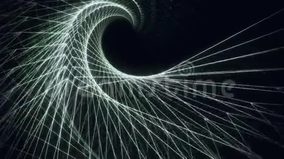 3D白线框螺旋网格环形运动背景视频的预览图
