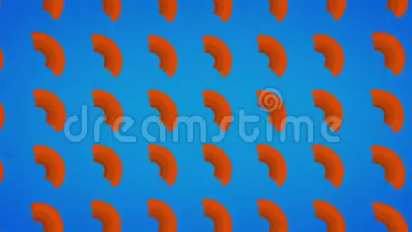 在蓝色背景上无限加载抽象橙色戒指视频的预览图