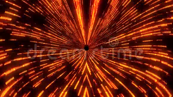 橙色矩阵虫洞旋涡隧道VJ循环运动背景视频的预览图
