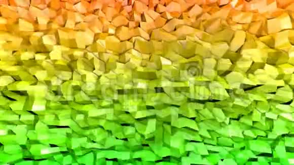 抽象低聚风格循环背景三维无缝动画在4K现代渐变颜色绿色黄色1视频的预览图