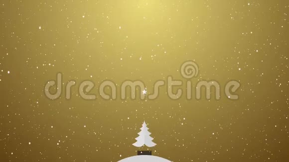 圣诞树和雪平动画视频的预览图