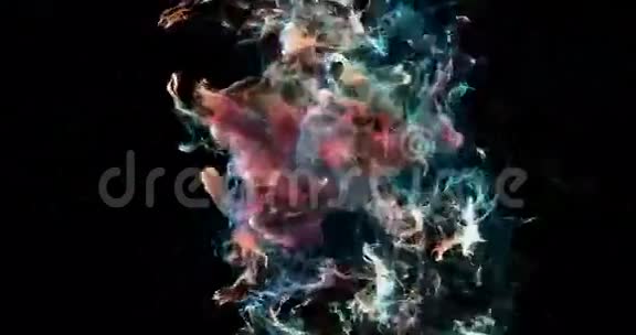 运动背景VJ循环红蓝粒子4k马特视频的预览图