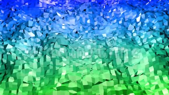 抽象低聚风格循环背景三维无缝动画在4K现代渐变颜色蓝色绿色1视频的预览图