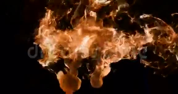 运动背景VJ循环橙色火焰粒子4k马特视频的预览图