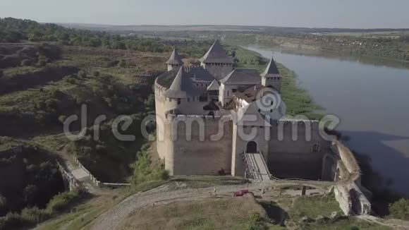 中世纪要塞在霍廷镇西乌克兰城堡是乌克兰的第七大奇迹视频的预览图