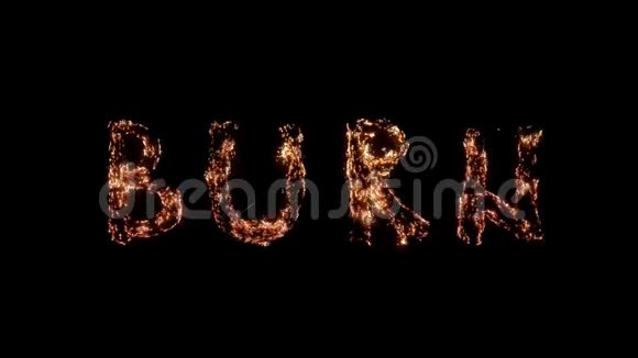文字火在黑色背景上燃烧视频的预览图