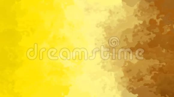 动画彩色背景无缝循环视频水彩效果黄色赭黄色棕色渐变视频的预览图