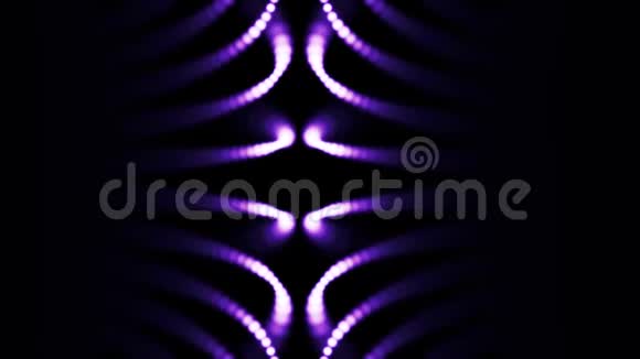 抽象流动的紫色灯光小点成排移动转动改变轨迹小小的两侧的圆圈视频的预览图